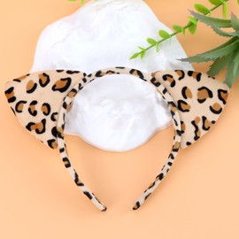 COCIDE Leopard Cat Ears Headbands for Women Cheetah Ears Headband Happy Birthday Decorations Print Hair Accessories for Girls Gift Favors Hat