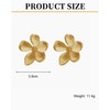 Zeayebsr 1 Pair Large Flower Earrings Gold Metal Floral Stud