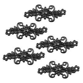 WANDIC Cardigan Clips, 5 Pairs Retro Chrysanthemum Flower Cape Fasteners Sew On Hooks And Eyes Cardigan Clip Cloak Clasp Fasteners For Sweater Shawl, Gun Black