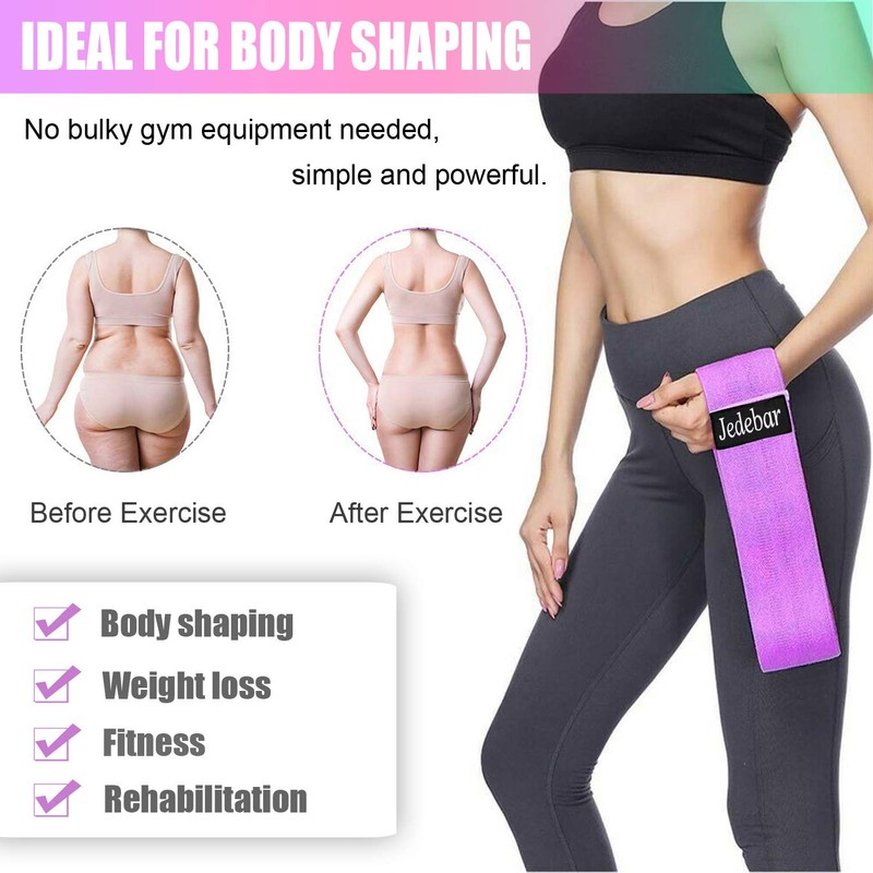 Resistance Bands Non-Slip Fabric Booty Bands, 3 Strengths Level Optional