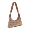 GUESS Neda Top Zip Shoulder Bag Latte Logo
