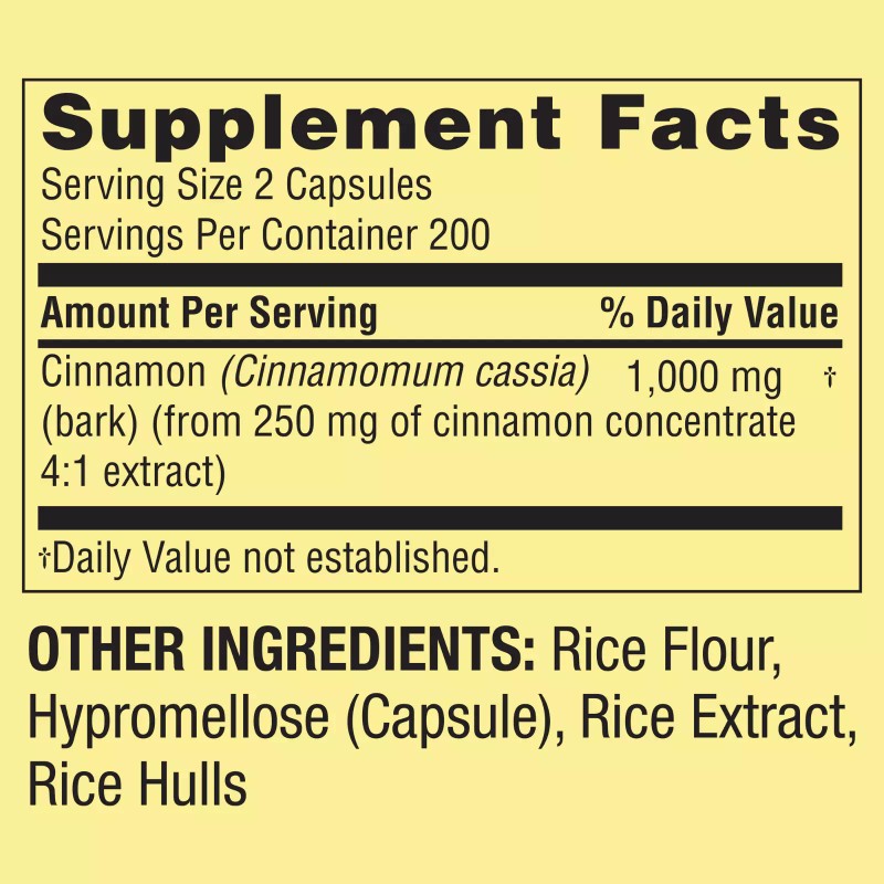 Spring Valley Cinnamon Dietary Supplement, 1000 Mg, 400 Count