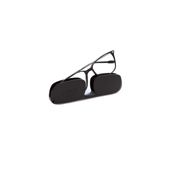 Nooz Óptica - Gafas de bloqueo de luz azul sin corrección para hombre y mujer - Forma rectangular - Colección Bao, Negro