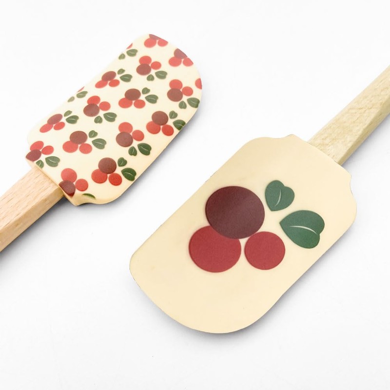 Jayomoli Silicone Kitchen Spatula Set, Wooden Handle Spatula Set for