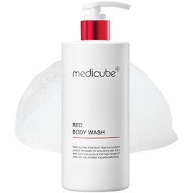 Medicube Red Body Wash || Exfoliate rough and bumpy skin with Salicylic Acid, Lactic Acid, Niacinamide and Hyaluronic Acid | A functional body wash that helps relieve body acne and keratosis pilaris
