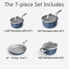 7 Piece Ceramic Cookware Set, Nonstick Pots and Pans Set