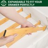 Dunruz 4 Pack Bamboo Drawer Dividers 2.6" High,Adjustable Spring Loaded