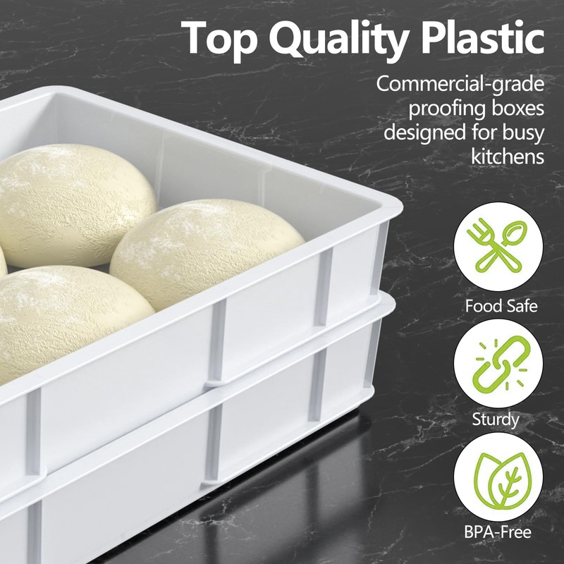 Afromy 4 Pack Stackable Dough Proofing Container with Lid, Plastic