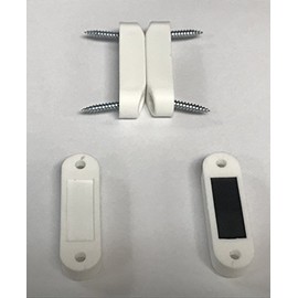 (H&H) White High Strength Magnetic Baggage Door Catch Holder Cabinet Screws RV ( 1 Set )