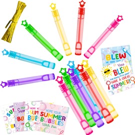 End of Year Students Gifts Mini Bubble Wands with Gift Cards Graduation Bubble Set for Kids from Teacher Classroom Prizes Party Supplies 12Pcs