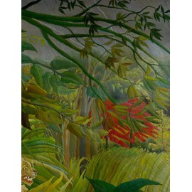 Surprised! Tiger in a Tropical Storm - Henri Rousseau - Large Notebook: 120 Lined Pages, College Ruled, 8.5"x 11" Journal Diary Notepad
