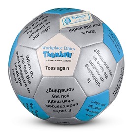 Trainers Warehouse Workplace Ethics Thumball Conversation Starter - 6" Blue Training Tool Game | Team Building Activity - Explore Ethical Guidelines | 32 Prompts
