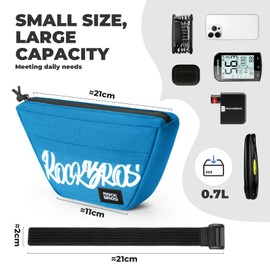 ROCKBROS Bicycle Handlebar Bag Small Bicycle Bag Handlebar with 0.7 L Capacity for Road Bike Mountain Bike Gravel Scooter Ebike Black