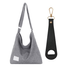 EHDWXVZM 1 Women Shoulder Bag, 1 Hanging Buckle, Women's Canvas Bag, Women's Trip Handbag, Shopping Bag, lightgrey