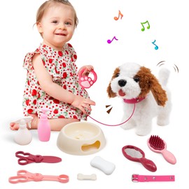 Arkyomi Dog Toy Children, Running Dog with Lead that Running and Barking, Pets Robot Dog Interactive Toy, Remote Controlled Play Dog with Tail Wagging and Talking