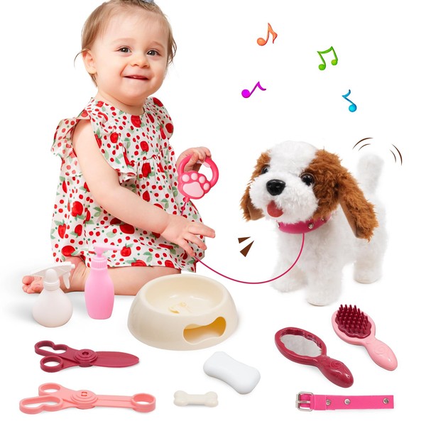 Arkyomi Dog Toy Children, Running Dog with Lead that Running