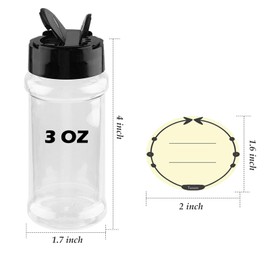 TUZAZO 3 oz Plastic Spice Jars with Shaker Lids and Labels, 24 Pcs Clear Empty Spice Bottles Seasoning Containers for Spice, Herbs and Seasoning Powders