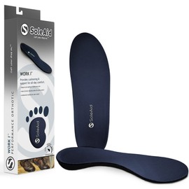 SoleAid Work Insoles - Full Length Functional Foot Orthotic, Anti-Fatigue, Shock Absorbing, Anti-Friction, All Day Performance with Neutral Height Weight Distributing Semi-Flex Arch Support