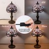 Nizrsky Tiffany Table Lamp,3 Color-Temperature Dragonfly Stained Glass Lamp,8 Inch