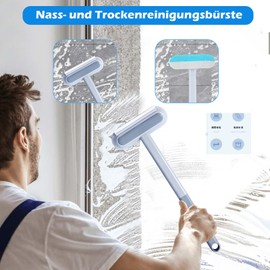 MOKIDO Multifunctional Cleaning Brush, 3 Brushes Removable Design Pet Hair Remover Brush, Reusable Multi-Purpose Cleaning Tool for Clothes, Carpet, Glass, Sofas