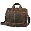 LEATHER VILLAGE 16" Leather Laptop Messenger Briefcase Bag for Men-Leather