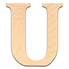 4” Tall Wooden Letter U – 1/4” Thick Baltic Birch – Paintable DIY Decor, Signs & Crafts - Pack of 1