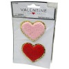 Unbranded NEW Valentine’s Day HEARTS Patch Fuzzy/Chenille Stickers Pink/Red 2