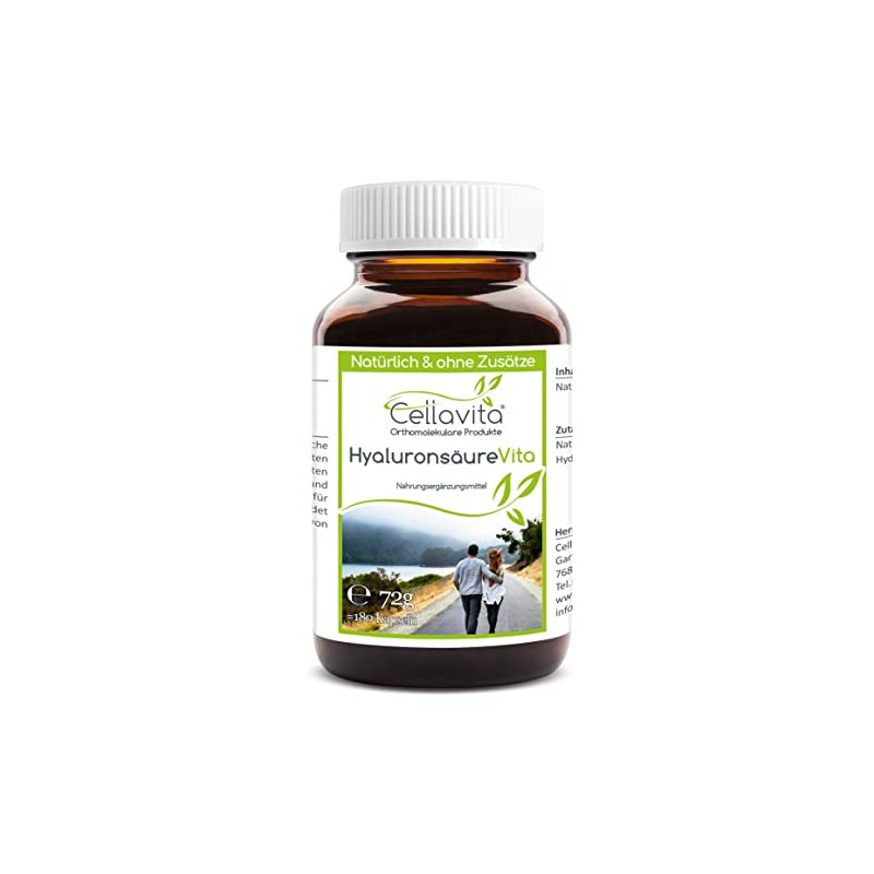 Cellavita Hyaluronic Acid Vita Capsules Vegan, Pure, Natural, Vegetable (180