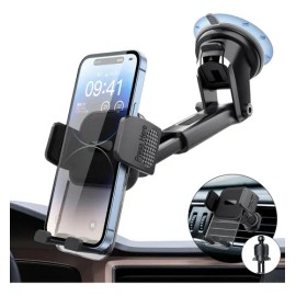Soporte Celular Auto Con Ventosa Y Clip Para Ventila                                                                                                  