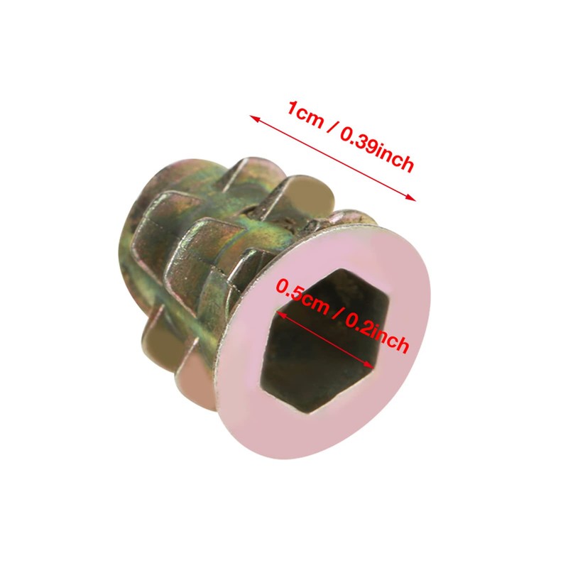 Jeffergarden 50pcs Insert Nuts Zinc Alloy Hex Nuts Embedded Nuts