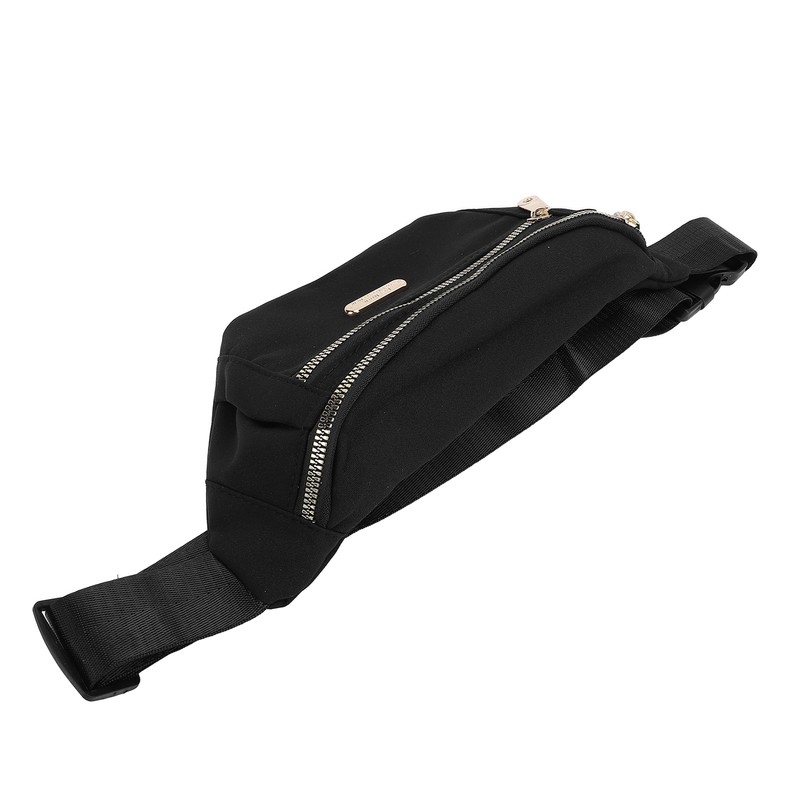 Waist Bag Multi Layer Stylish PU Smooth Zipper Large Capacity