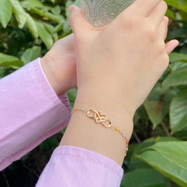 ailov Gifts for Sister, Big & Little Sister Gift for Birthday Christmas, Heart Bracelet, Meaningful Mother's Day Presents for sister, Inspirational Jewelry for Women (Big & Little Sis)