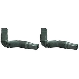 Flex-Drain 85011 Downspout Extension, Green (Two Pack)