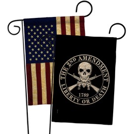 2nd Amendment Liberty Burlap Garden Flag - Pack Patriotic Historic July Memorial Veteran Independence United State American USA Vintage Applique - House Banner Small Yard Gift Double-Sided 13 X 18.5