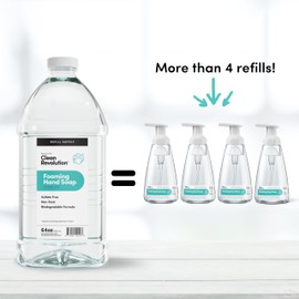 Clean Revolution Foaming Hand Soap Refill Supply Container, Ready to Use Formula, Spring Air Fragrance, 64 Fl Oz (Pack of 1)
