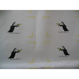 1 fabric panel, 6 sets oven mitt tops, Nun for the Road SISTER MARY MARGARITA