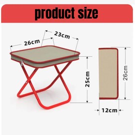 Xtlonbom Ultralight Folding Camping Stool, 1.2lbs Compact Portable Chair for Adults, 350lbs Load, Aluminum Frame with Oxford Seat, Beach, Hiking, Fishing, Handbag Style Stool (red)