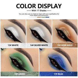 Anglicolor Eyeshadow,Liquid Glitter Eyeshadow,Highly Pigmented Glitter Gel Diamond Eyeshadow, Liquid Eyeshadow & Eyeliner Blendable Shimmer Eyes Makeup,Vegan (#17 Deep Sea Blue)