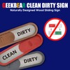 GEEKBEAR Clean Dirty Dishwasher Slider Sign (Brown) - Made with