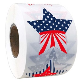 500 Pcs 4th of July Patriotic Stickers 1.5Inch American Flag Sticker USA Fourth of July Label Red White and Blue Star Sticker for Independence Day Memorial Day Reward Invelope Card Vote Stickers