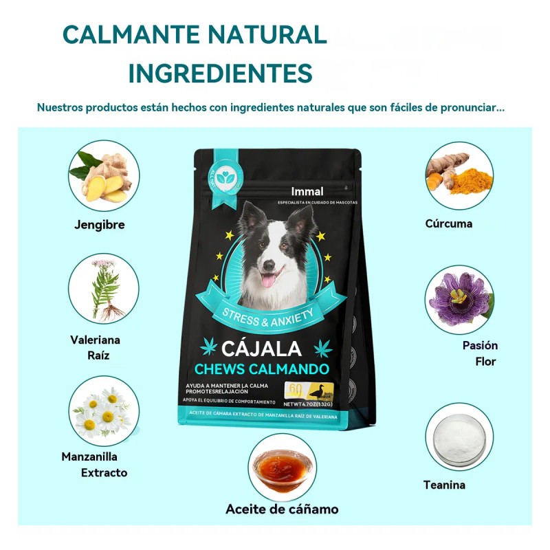 Perro Snacks Calmantes Para Perros 60 Tabletas 4 Sabores