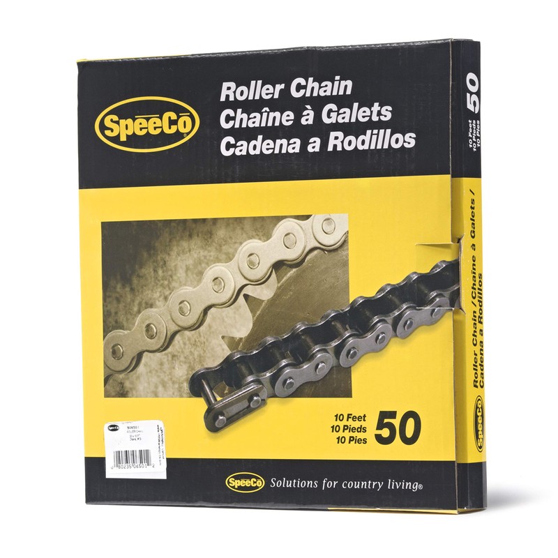 SpeeCo #50 Roller Chain x 10 Feet with Connecting Link,