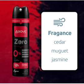 ABOVE 12 Hours Deodorant Set - Dry Spray for Men - Sensual and Floriental Fragrance - Protects Against Sweat and Body Odor - Offers Instant Freshness - Stain Free Application - Feel Free Zero - 4 pc