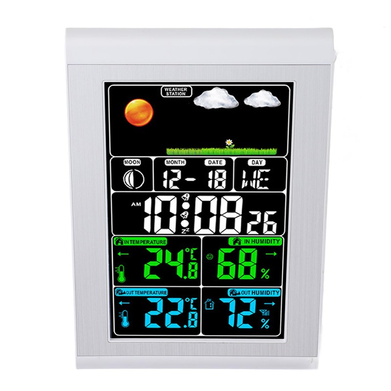 Weather Clock Digital Display Wall Weather Clock Indoor Outdoor Temperature