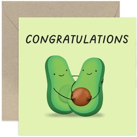 Old English Co. Cute New Baby Card for Couple - Avocado Pregnancy Announcement Greeting Card for Parents To Be - Humorous Expecting Parents Card | Blank Inside with Envelope
