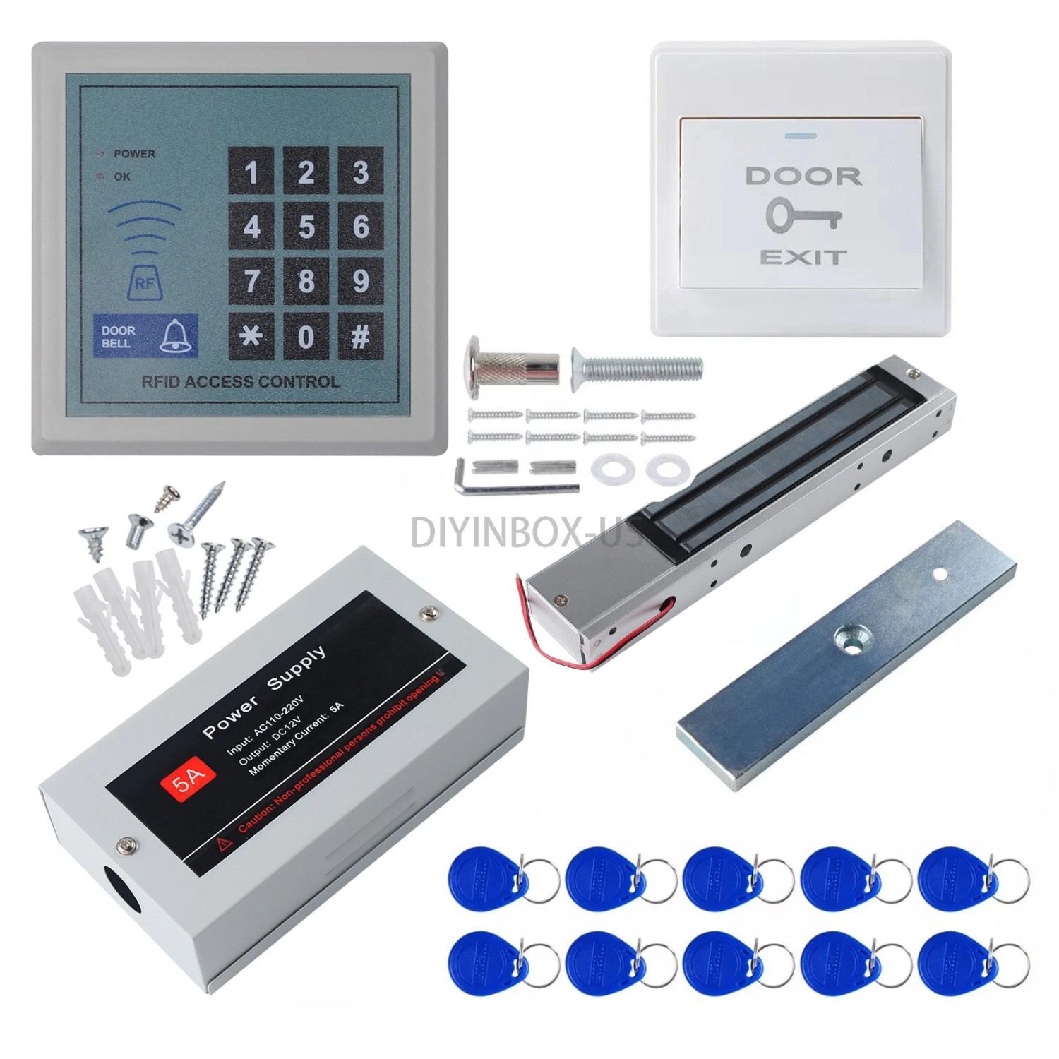AGPtek Full Set RFID Door Lock Magnetic Access Control System Electric ...
