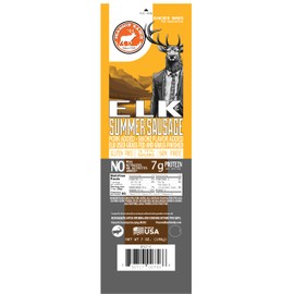 PEARSON RANCH Wild Game Elk Summer Sausage Pack of 3-7oz Summer Sausage, Exotic Meat, Low-Carb, Gluten-Free, MSG-Free,