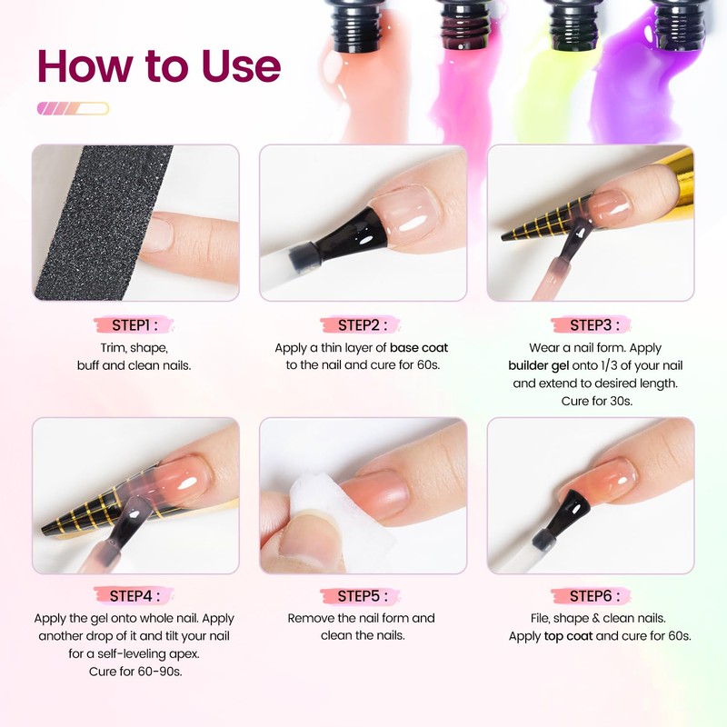 JODSONE Builder Gel Nail Kit with U V Light Base