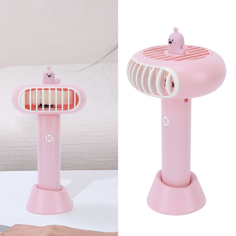 Pink USB Neck Fan Mini Portable Desktop Foldable Fan for