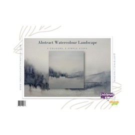 Maimeri Abstract Watercolour Landscape Tutorial Kit by Kelly Baskin – Complete Art Set with Saunders Waterford Paper, MaimeriBlu Colour Dot Card, Princeton Aqua Elite Brush, and Step-by-Step Guide